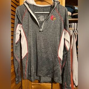 half zip long sleeve with hood - UofL - S